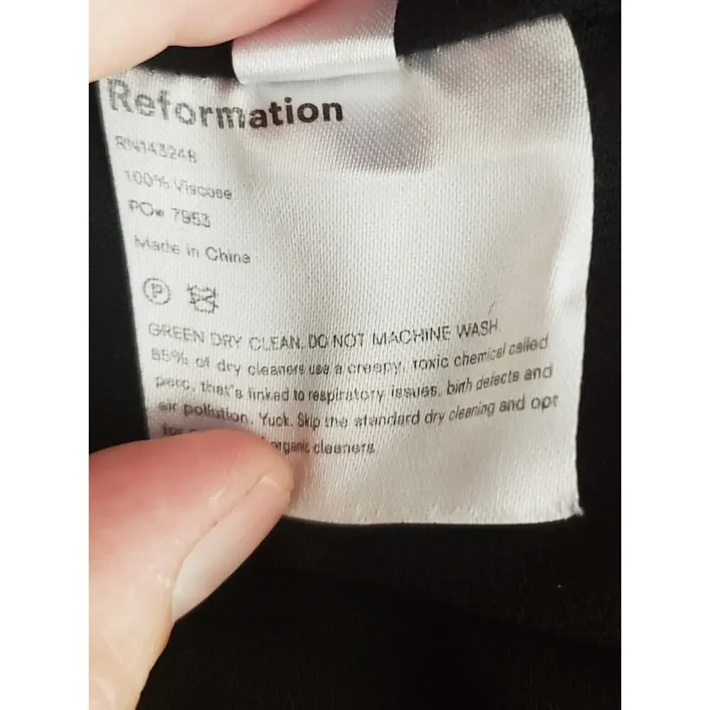 Reformation Butterfly Midi Dress Black Size 4